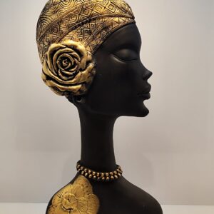 LeafyLuxe “Golden Grace” – Elegant Tribal Head Bust