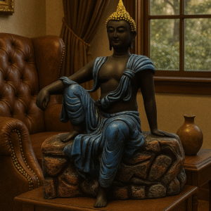 LEAFYLUXE The Enlightened Throne – Regal Buddha Statue | Luxury Home Decor & Meditation Idol